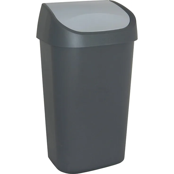 Allibert 214972 Mistral Abfalleimer mit Schwingdeckel, Polypropylen, 38,8 x 30,3 x 69 cm, Anthrazit-Grau