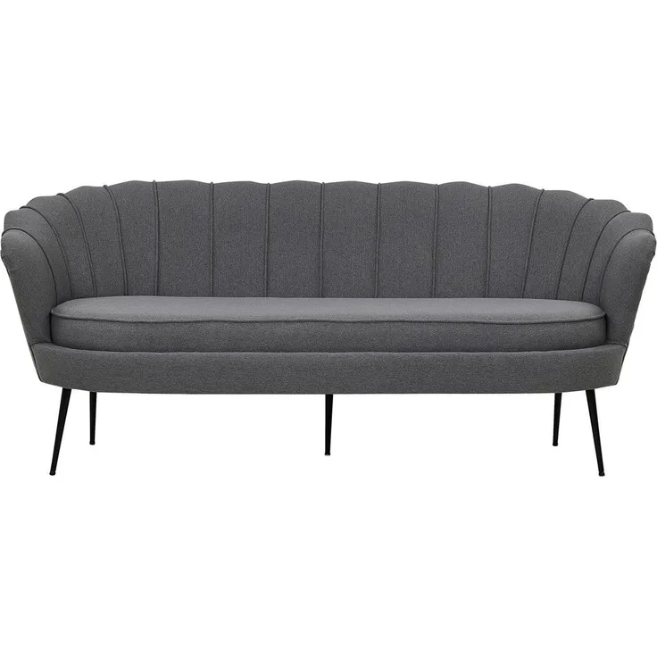 Livetastic 2-Sitzer-Sofa, Schwarz-Dunkelgrau, Metall und Textil, 180x78.5x78 cm für das Wohnzimmer