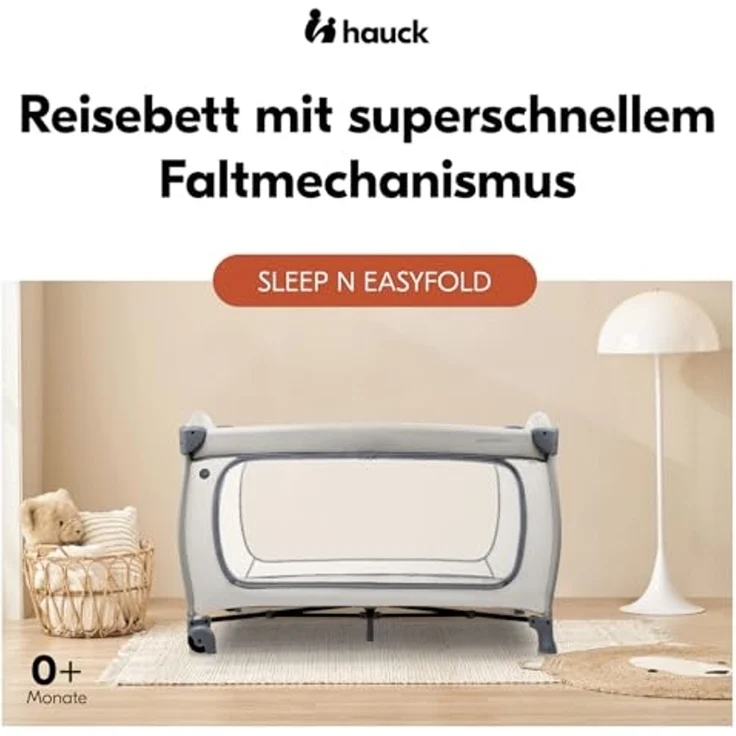 Hauck Reisebett Travel Bed Sleep N Easyfold inkl. Tragetasche Dark Grey – Bild 2