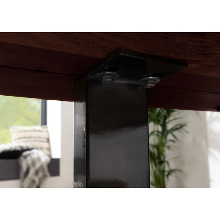 Baumtisch Akazie 220x100x76 braun Beine anthrazit glänzend FREEFORM 3 – Bild 5