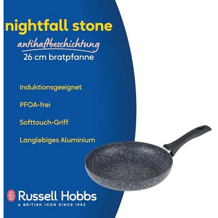 Russell Hobbs RH03408EU7 Nightfall Stone 26 cm Bratpfanne – Antihaft-Pfannkuchenpfanne, Eier-/Omelett-Kochtopf, induktionsgeeignet, leicht zu reinigen, langlebiges Aluminium-Kochgeschirr, PFOA-frei – Bild 3