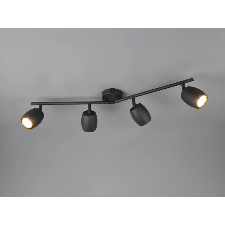 Deckenstrahler NANCY 4-flammig aus Metall Schwarz, Breite 70,5cm – Bild 1