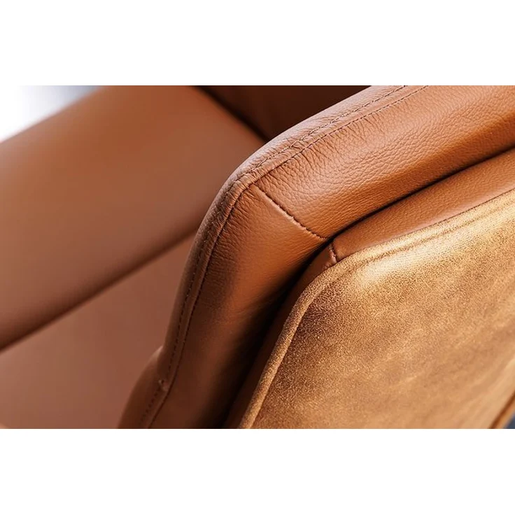 riess-ambiente Polsterstuhl BIG GEORGE cognac / schwarz (Einzelartikel, 1 St), Esszimmer · Echtleder · Microfaser · 360° drehbar · Armlehne · Retro – Bild 4