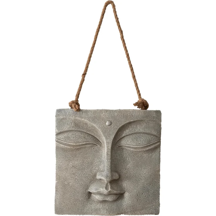 K&L Wall Art Wanddekoobjekt Buddha Wandskulptur Steinoptik asiatische Feng Shui Deko 3D Wandfigur (Buddha Wandbild), mit Seilaufhängung – Bild 7