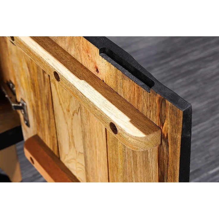 riess-ambiente Lowboard GOLDEN SUNSET 180cm schwarz gold (Einzelartikel, 1 St), Mango-Massivholz · Metall · TV-Schrank · 3D Front-Design · Wohnzimmer – Bild 6