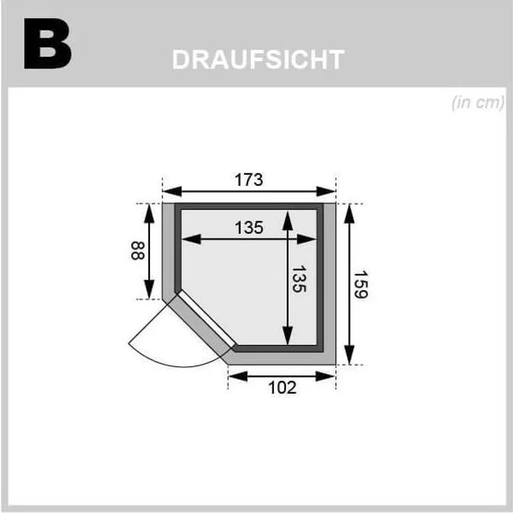 Karibu Ecksauna Antonia mit Dachkranz + 9kW Saunaofen mit integrierter Steuerung – Bild 4