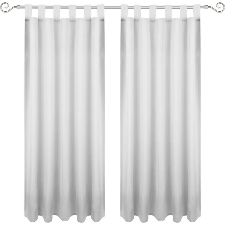 Bestlivings Gardine "Ellen" mit Schlaufen (2 St), Schlaufe, blickdicht, Polyester, einfarbig, modern, waschbar bei 30°C