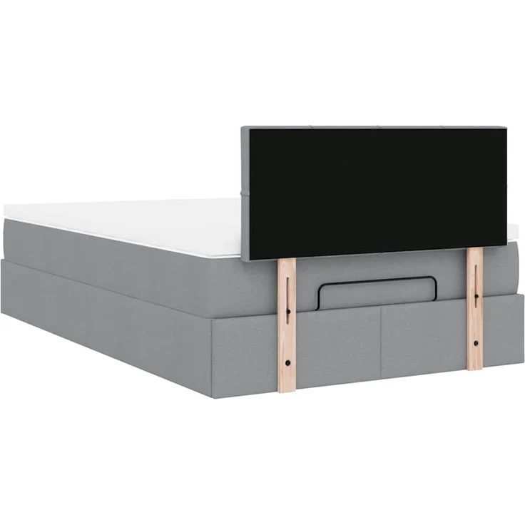 vidaXL Ottoman-Bett mit Matratze Hellgrau 120x200 cm Stoff 3311449 – Bild 8