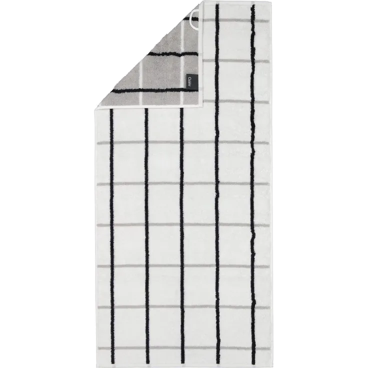 Cawö Handtücher Noblesse Square Karo 1079 | Waschhandschuh 16x22 cm | weiss