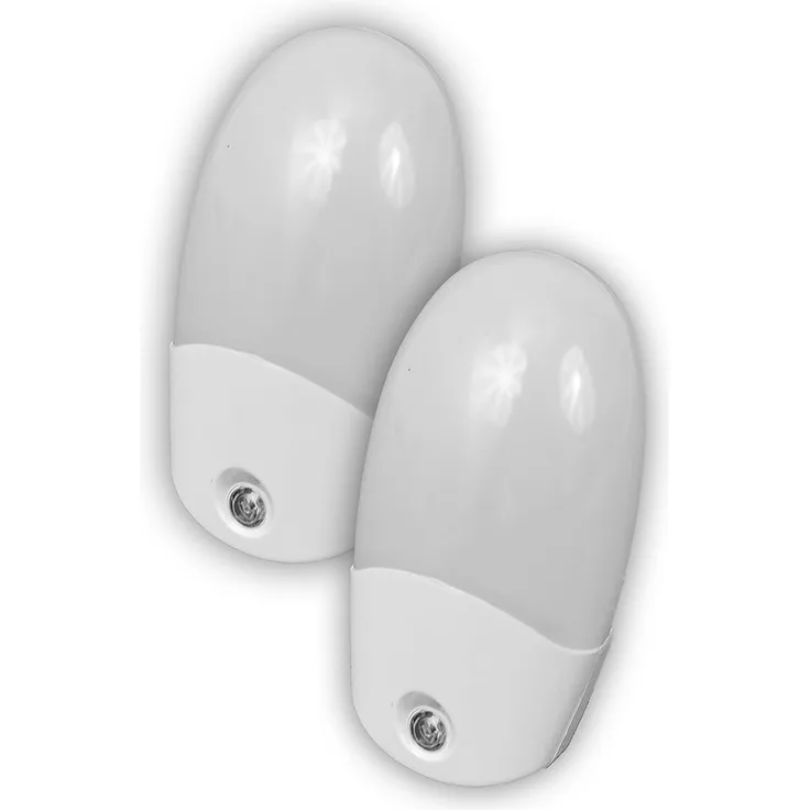 niermann LED Nachtlicht Stecker-Nachtlicht 3in1 mit Dämmerungsensor, Set aus 2 Stück, LED fest integriert, Kinderzimmer, Kinderlampe
