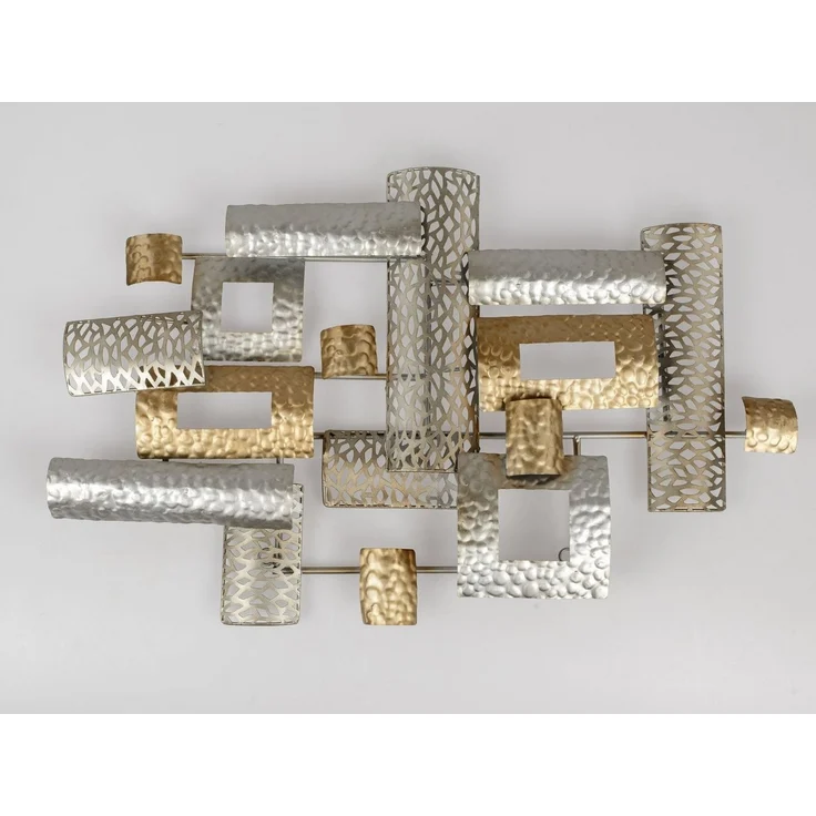 formano Metallbild Wanddeko Metall 3D-Effekt Champagner Gold 70 x 44 x 6 cm Wanddekoration – Bild 4
