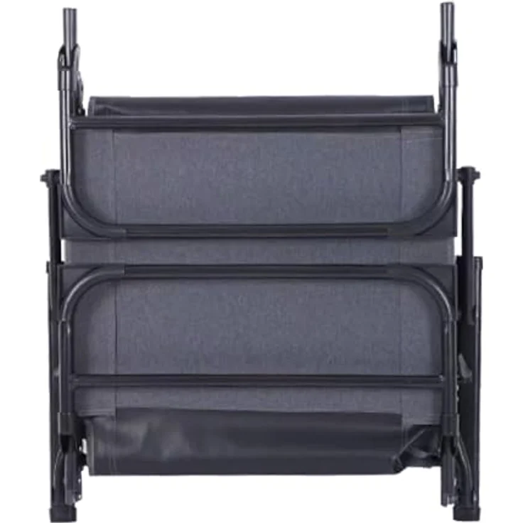 Mojawo 2 in 1 Gartenliege und Relaxsessel, wetterfester Liegestuhl mit dickem Polster und Kopfkissen, schwarz, 181 cm – Bild 2