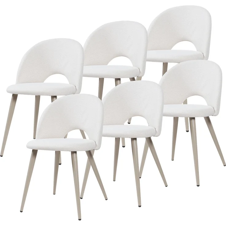 Esszimmerstuhl Karijoki 6er Set Webstoff Beige [en. casa] – Bild 1