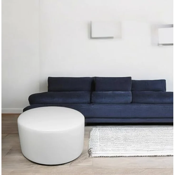 Talamo Italia - Pouf Abanera, Mehrzwecksessel, Sitzsack, Hockerhocker, Made in Italy, 79x79 h42 cm, Weiß – Bild 2
