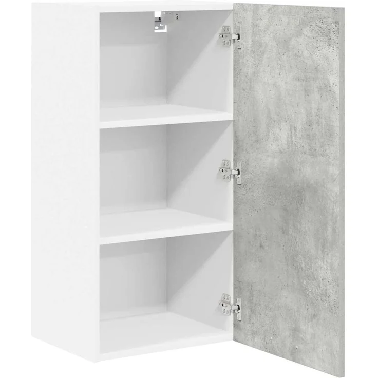 Küchen-Hängeschrank, Wandschrank Betongrau und Weiß 40 x 31 x 80 cm Holzwerkstoff – Bild 5