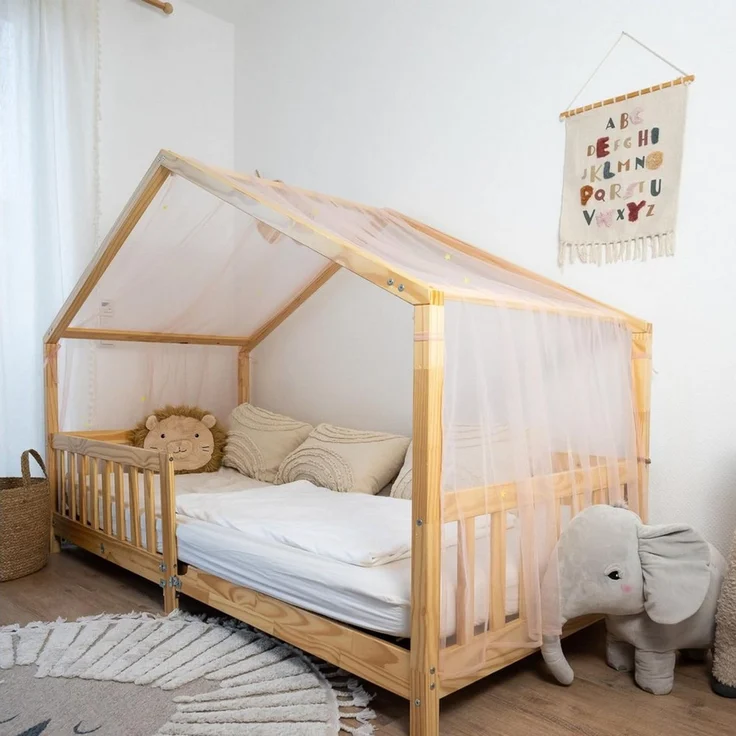 lilimaus Betthimmel Leuchtender Betthimmel mit Sternen für Kinder Hausbetten, Leuchtender Sternenhimmel für Kinder-Hausbetten, 90x200 & 120x200 cm – Bild 3