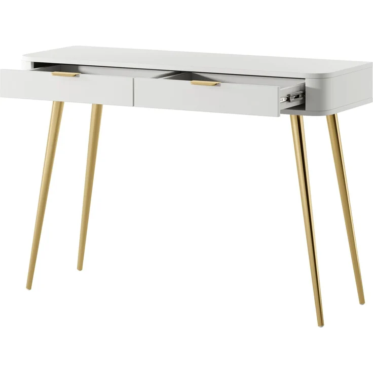 Selsey 'Oval' Schminktisch mit 2 Schubladen, weiß, ca. 78 x 112 x 38 cm – Bild 4