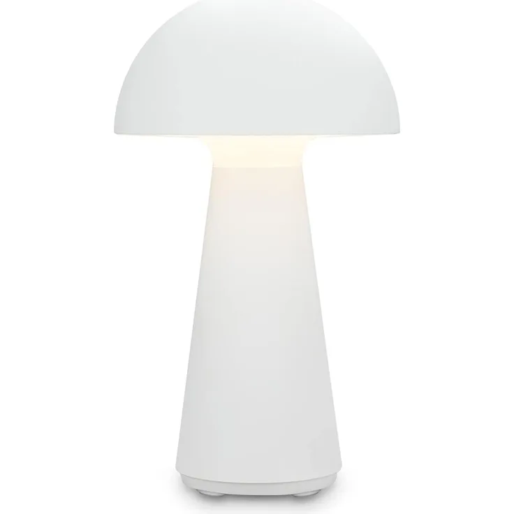Briloner LED Akku-Tischleuchte Fungo weiß 28 x 16 cm warmweiß