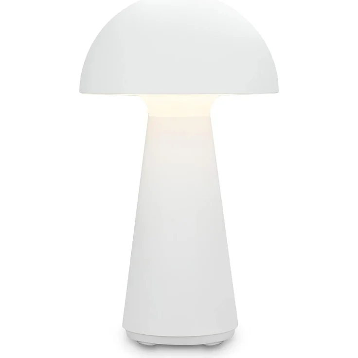 Briloner LED Akku-Tischleuchte Fungo weiß 28 x 16 cm warmweiß – Bild 1