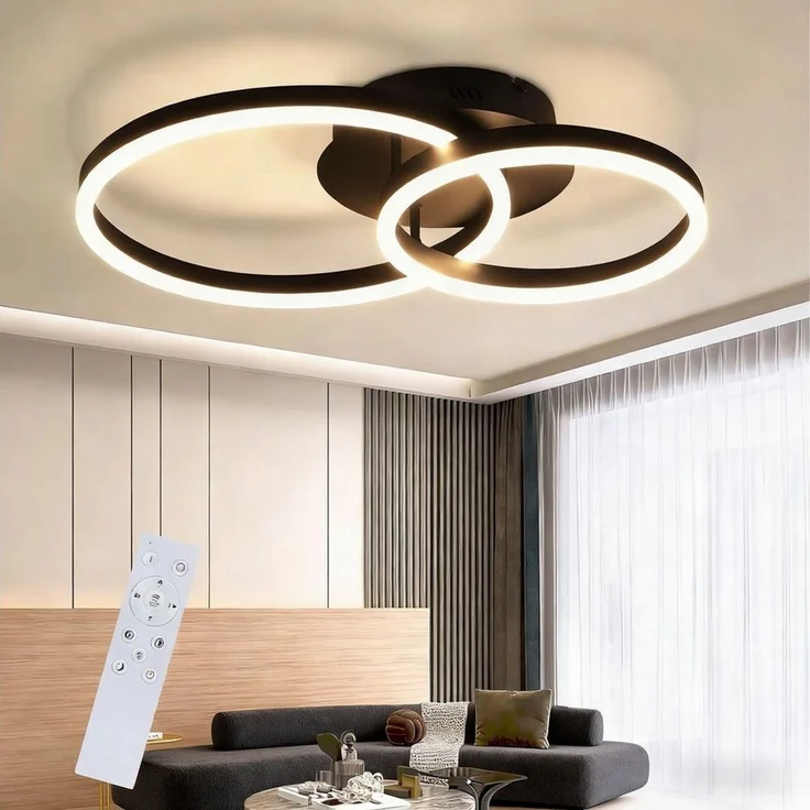 Nettlife LED Deckenleuchte Gold / Silber / Schwarz Wohnzimmerlampe Modernes Dimmbar 59 cm, LED fest integriert, Geeignet für Wohnzimmer, Schlafzimmer, Küche, Esszimmer, Büro – Bild 5