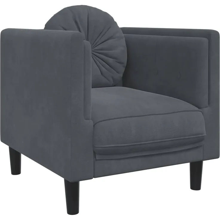 vidaXL Sessel mit Kissen Dunkelgrau Samt 372623