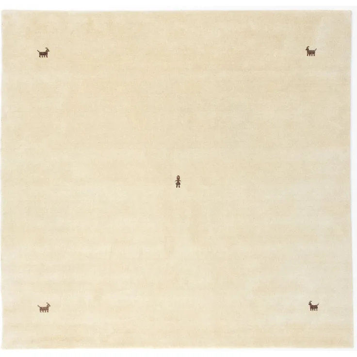 Gabbeh Teppich - Indus »Sahara« 200 x 200 cm - beige - quadratisch