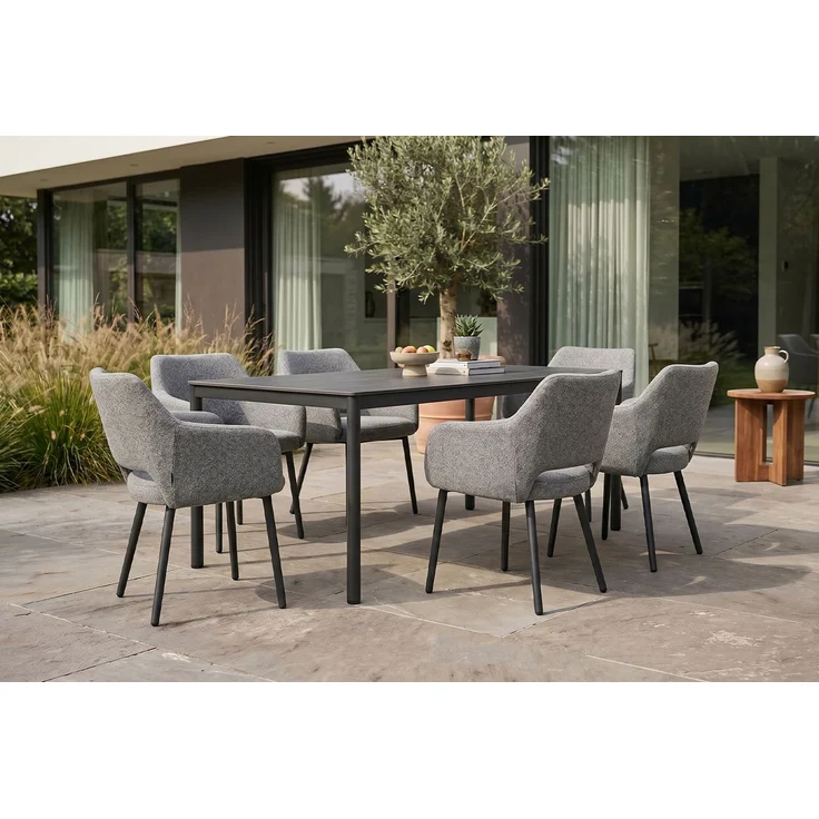 KAWOLA Gartenmöbel Set AMUR 7-tlg. Aluminium grau x x cm – Bild 1