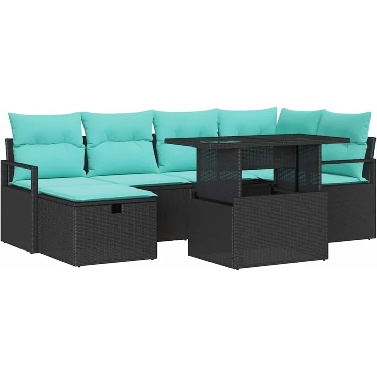 vidaXL Gartensofa-set 7 stk. Poly-Rattan 3359803 – Bild 2