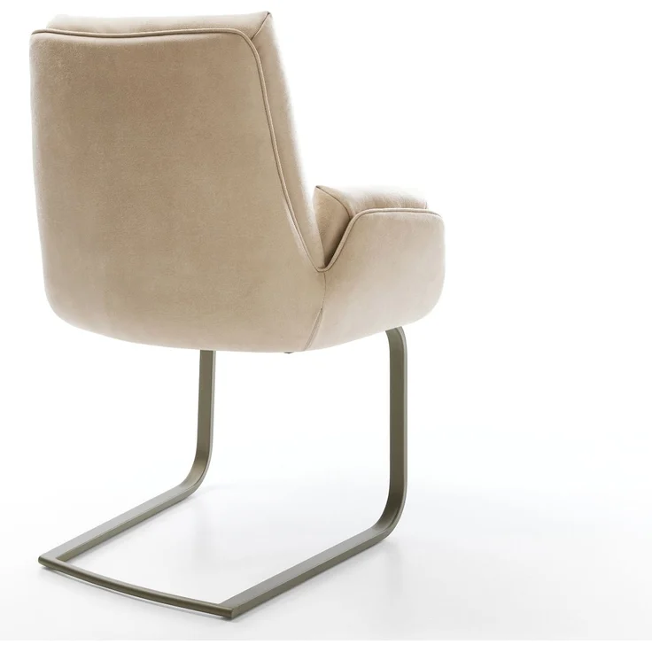 Freischwinger Clea-Flex Mikrofaser Beige Vintage Freischwinger flach Effektfinish Titan – Bild 5