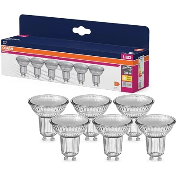 OSRAM LED-Reflektor GU10, 4,3W, warmweiß (2700K), 36° Abstrahlwinkel, 6er-Pack – Bild 1