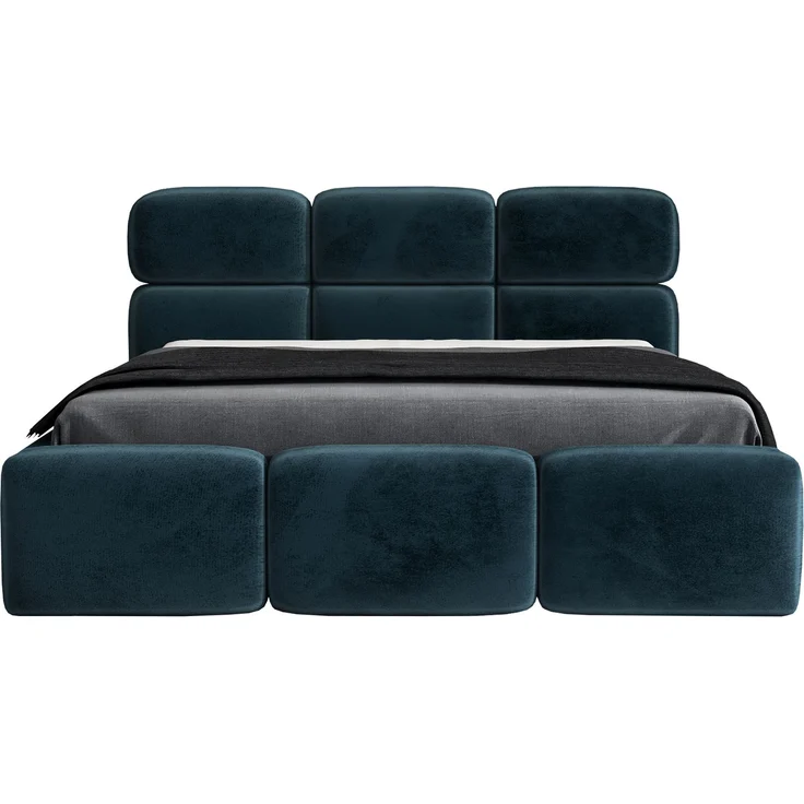 Polsterbett MAROKO 120x200 mit Matratze, Bettkasten und Lattenrost. Farbe: Azur 12 – Bild 3
