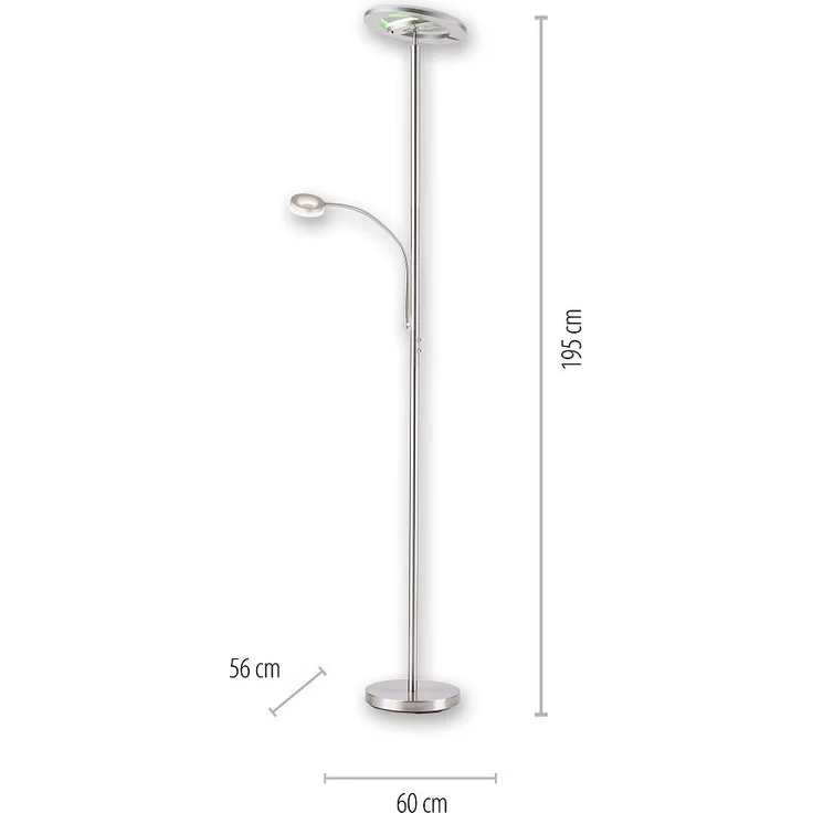 JUST LIGHT 11858-55 LOLAsmart-Rocco LED Stehleuchte mit Lesearm RGBW stahlfarben – Bild 8