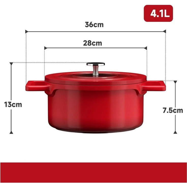 HOMELUX Suppentopf 12/20/24/28 cm Topf Induktions Kochtöpfe mit Deckel, Aluminium, für alle Herdarten – Bild 2