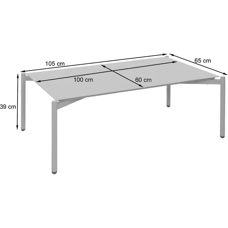 Aluminium-Gartentisch HWC-O11, Outdoor Loungetisch Kaffetisch Tisch Balkontisch, 105x65cm ~ hellgrün – Bild 3