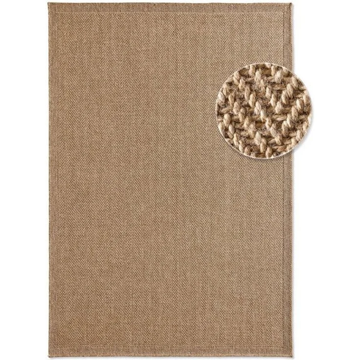 TaraCarpet Teppich Outdoor & Indoor Teppich wetterfest Borneo Sisal-Jute-Optik naturfarbe, rechteckig, Höhe: 10 mm, Kurzflor Fischgrät In & Outdoor Balkon Terrasse Wohnzimmer 120x170 – Bild 4