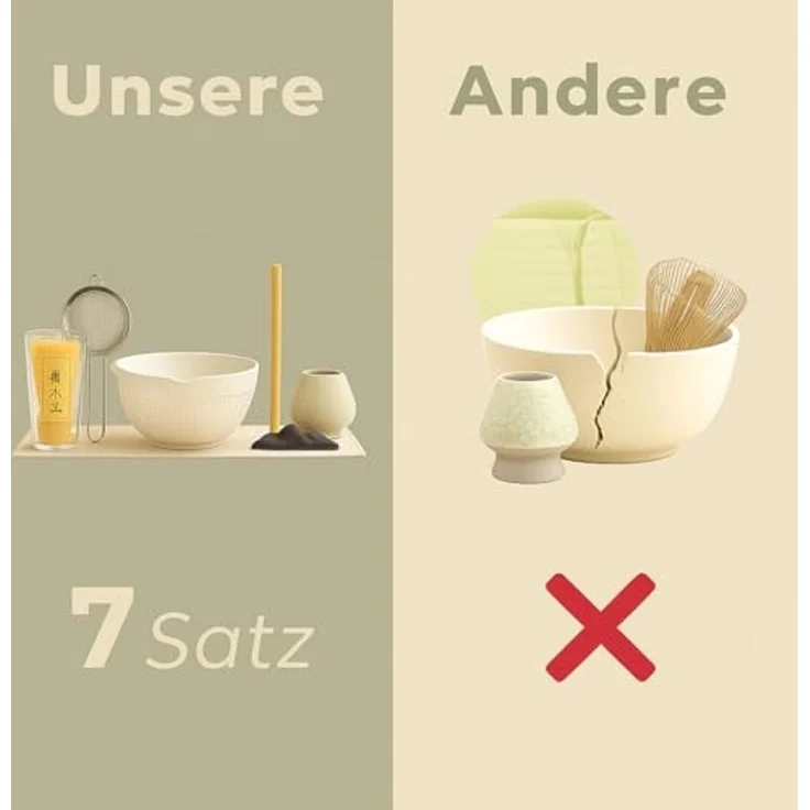 Roxlin Teeservice Roxlin Matcha Set (7-teilig) Keramik, Bambus-Besen, Schale & Zubehör – Bild 5