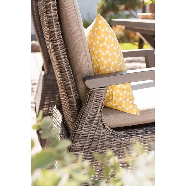 Gartensessel Corido, Rattan, Grau, Schwarz, 61 x 109 x 62 cm – Bild 11