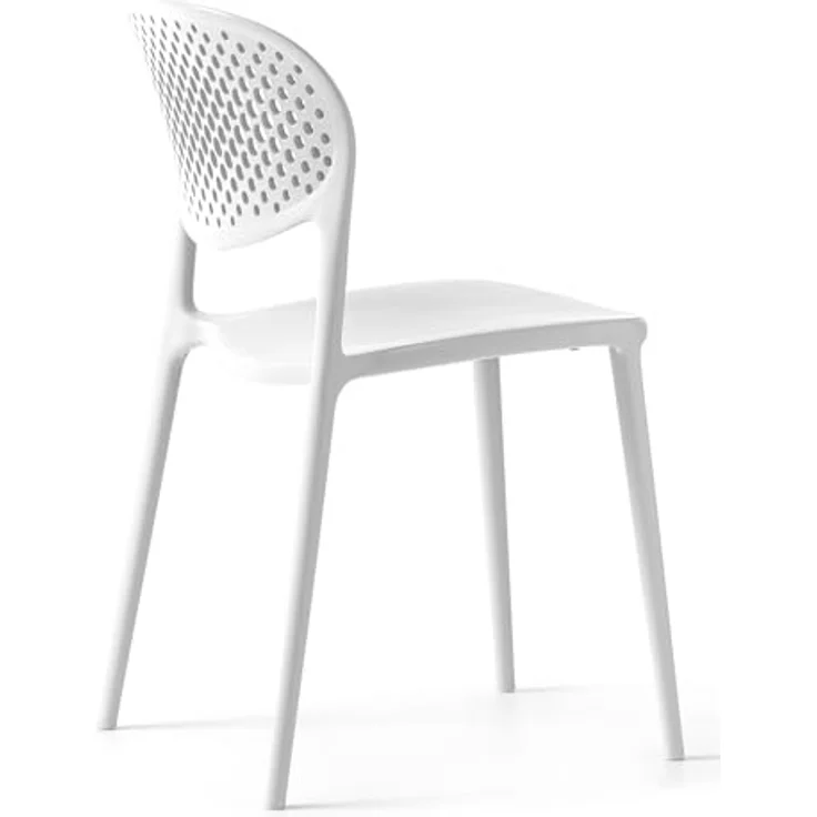 Connubia, 2 Stühle Abby mit gelochter Rückenlehne, aus recyceltem Polypropylen, 100% weiß, optisch-matt – Bild 5