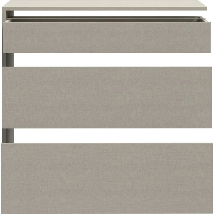 Forte SCHACH & MATT 2 Schubladenblock mit 3 Schubladen, Innenkommode für Kleiderschrank, Holzwerkstoff, Grau Textilnachbildung, 83,5 cm breit x 78,2 cm hoch x 52,7 cm tief – Bild 3