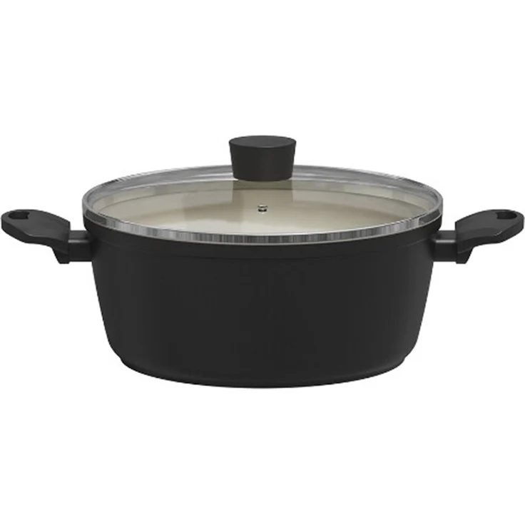 Michelino Nora New Line Fleischtopf mit Glasdeckel & Softgriff - 28 cm