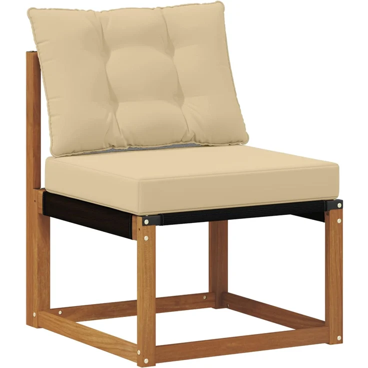 vidaXL Outdoor Mittelsofa Massivholz Akazie und Textilene Stoff Natur 900600 – Bild 2