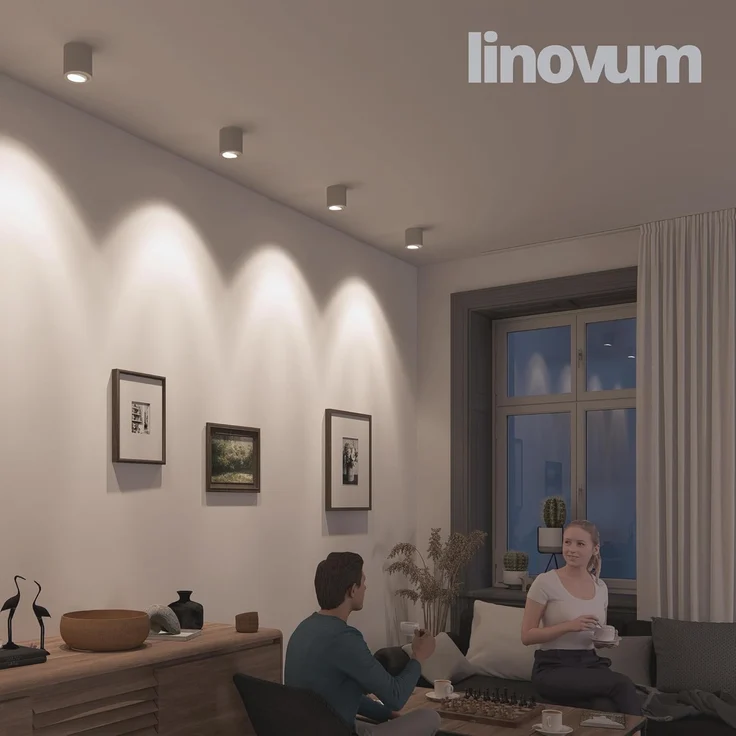 linovum LED Aufbaustrahler CORI Aufbau Deckenstrahler dimmbar weiss schwenkbar LED GU10 6,5W, Neutralweiß – Bild 2