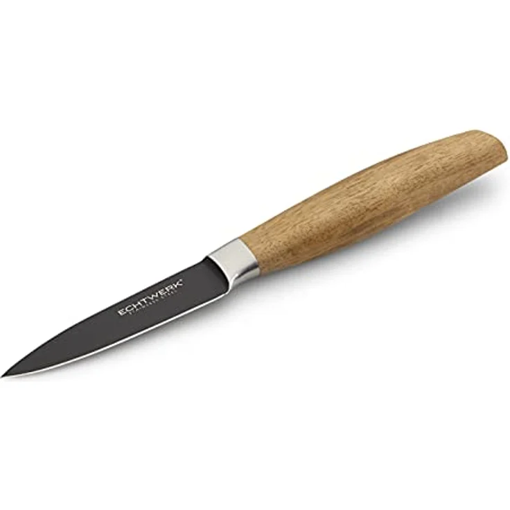 ECHTWERK Schälmesser Classic, aus hochwertigem Stahl, Obst- & Gemüsemmeser mit Rosenholzgriff, 8,8cm – Bild 3