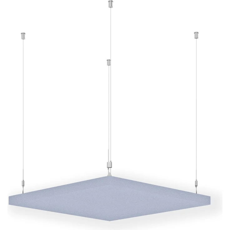 Rheinland Möbel FocusWall DAQ0606 – Quadratischer Akustik-Deckenabsorber 60×60 cm in Stofffarbe Rum inkl. Chrom-Stahlseilen - Made in Germany - Klasse A, Stoffbezug, schwer entflammbar – Bild 1