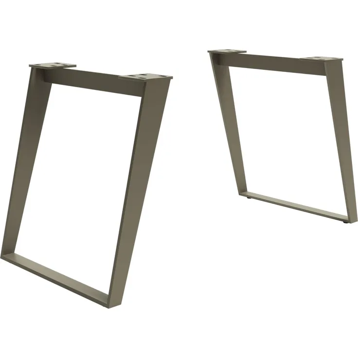 Tischgestell Metall Schräg Effektfinish Titan(2er-Set)