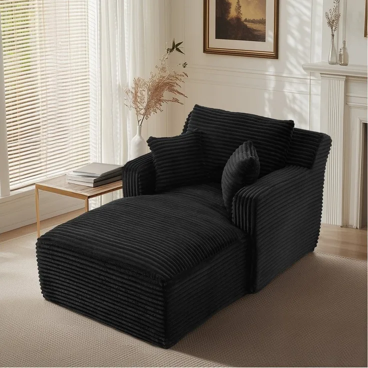 Fanttik Sofa Cord-Schlafsofa mit 2 Kissen,Bequemes Einzelsitz-Bodensofa,Loungesofa, Bequemes Schlafsofa/Relaxsessel, fur Wohnzimmer, Büro & Wohnung,Apartment,ohne Montage