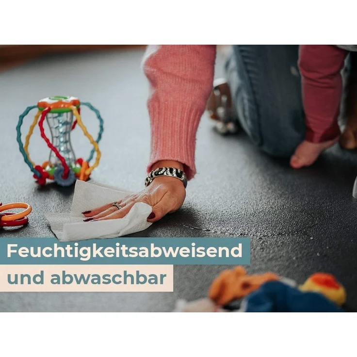 Krabbelmatte Sanosoft 60x100cm Rosa | Öko-Tex und in Deutschland produziert - beidseitig rutschfeste Krabbelunterlage – Bild 3