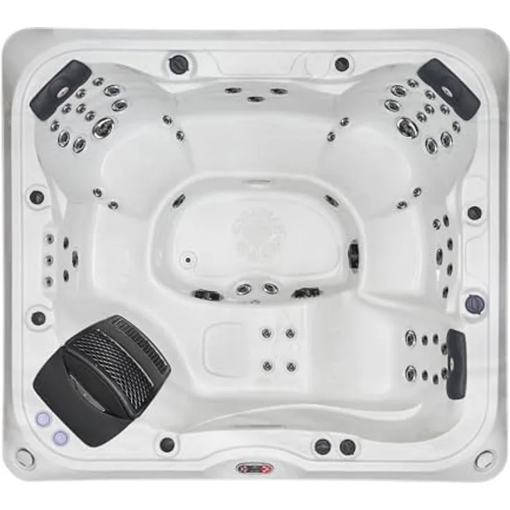Canadian Spa Company Alberta SF 7-Personen Whirlpool mit 57 Hydromassagedüsen, LED-Stimmungsbeleuchtung und Bluetooth Audiosystem, selbstreinigend