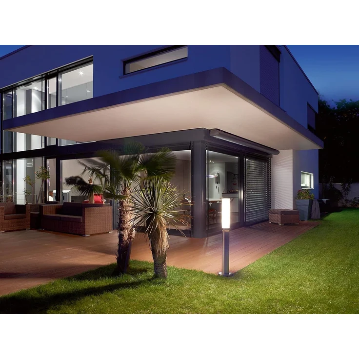 LED-Wegeleuchte GL 60 S, 360° Bewegungsmelder, Edelstahlgehäuse, 9,78 W, 3000 K, Garten-Pollerleuchte, E27-Fassung – Bild 3