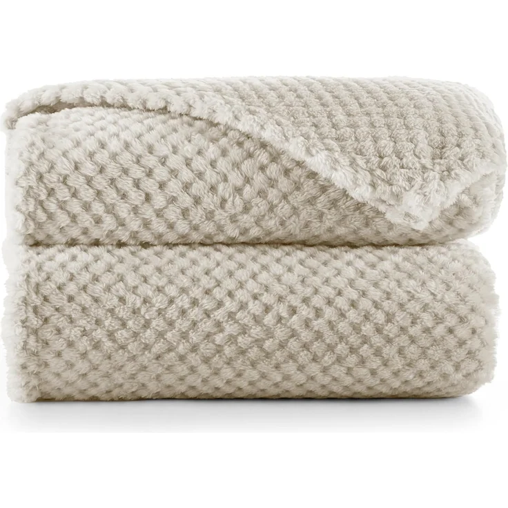 DecoKing Kuscheldecke 70x150 cm Cappuccino Decke Microfaser Wohndecke Tagesdecke Fleece weich sanft kuschelig skandinavischer Stil beige Henry – Bild 1